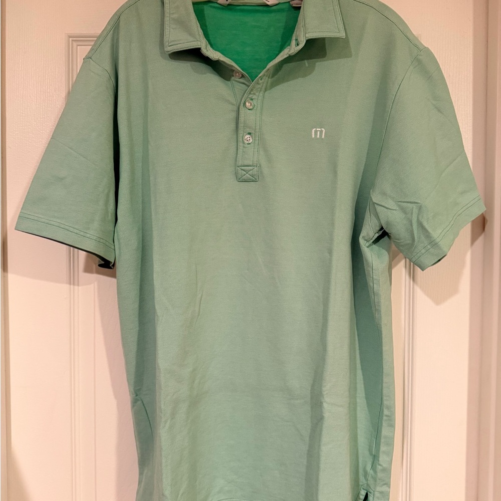 Travis Mathew Men's Mint Green Polo Shirt